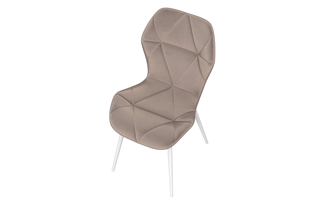 Дора К / стул велюр конфетти мокко/Цвет металл белый